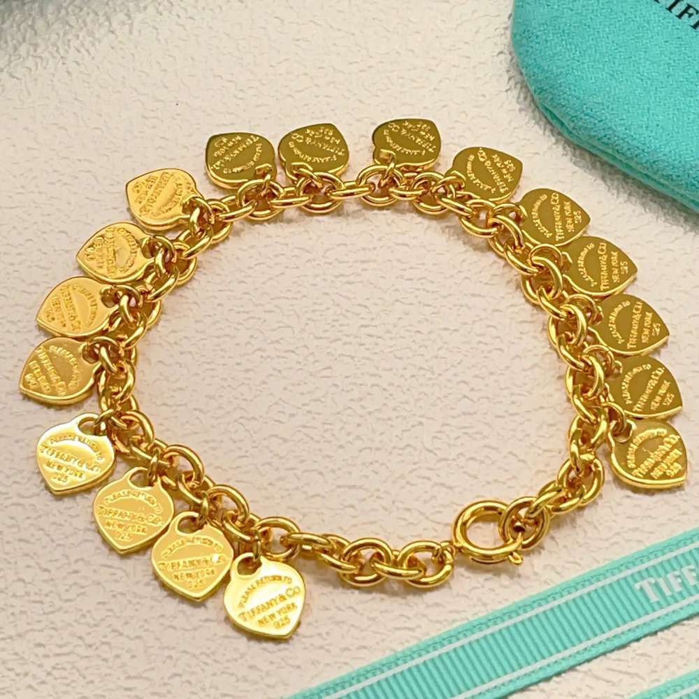 Tiffany & Co. Gold-Plated Polished Heart Bracelet